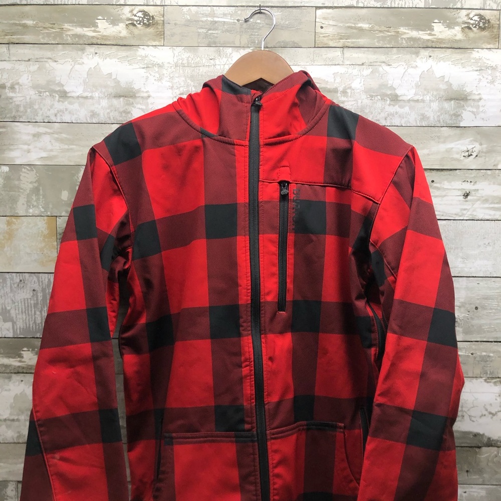 Burton Snowboards Buffalo Plaid Bonded Fleece Zip Hoodie Jaclet